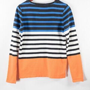 Scotch & Soda Striped Blue White Orange 100% Cotton Pullover Sweatshirt Size 2